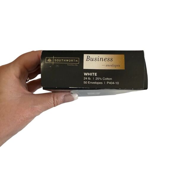 Southworth Business Envelopes White 24 lb 25% Cotton 50 Count Sealed Box New - Picture 7 of 9